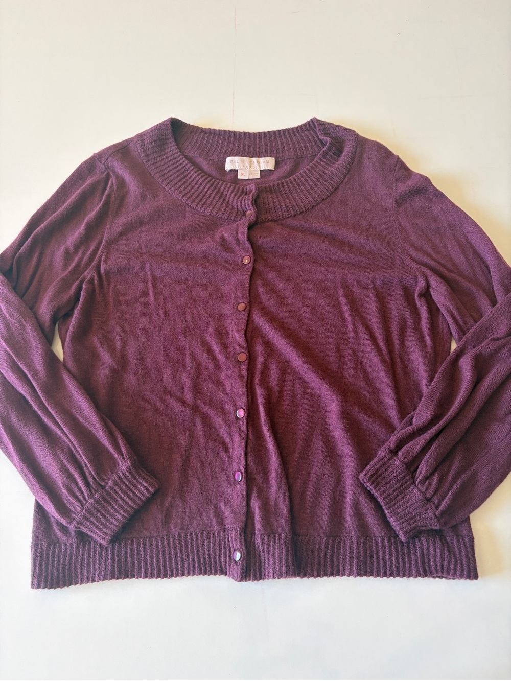 Gal Meets Glam Womens Button Up Cardigan Sweater Jumper Size XL Purple Academia